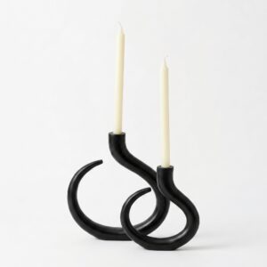 Set x2 de Candelabros en acero negro